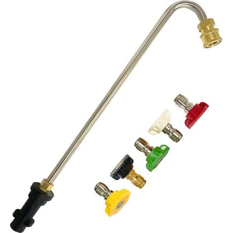 Outils nettoyage gouttière pour Karcher K2 K3 K4 K5 K6 K7, nettoyeur haute pression, extension gouttière, lance nettoyage gouttière avec 5 pulvérisation pour nettoyeur haute pression (U) (1/5)