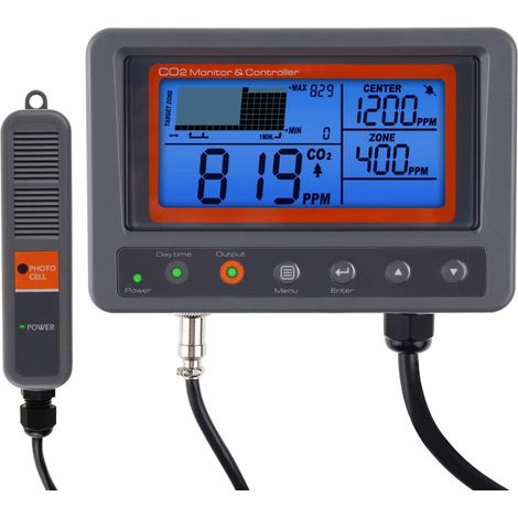 1 Contrôleur De CO2 Capteur NDIR, Écran LCD, Mode Jour Et Nuit, Alarme Sonore, Pour Serre Et Bureau (1/5)