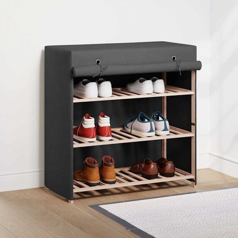 248195 Shoe Cabinet with Cover Grey 79x40x80 cm Fabric vidaXL (1/5)