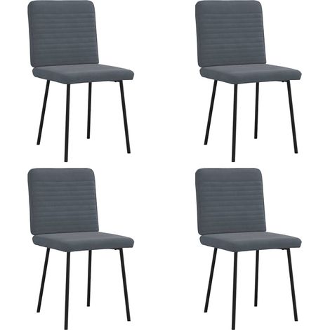 Esszimmerstühle 4 Stk. Dunkelgrau Samt