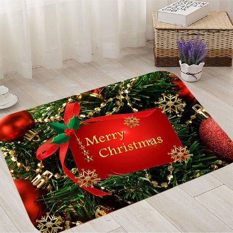 Tapis de Sol de Noël, Cuisine Tapis Décoration de noël, Tapis de Bain noël, Tapis de Noël intérieur (B) (1/5)