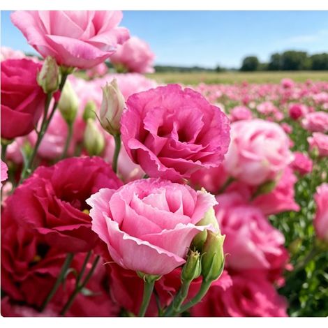 5000 graines de lisianthus rouge Lucita - Floraison originale et colorée, facile à cultiver, idéal pour jardin et pots décoratifs (1/5)