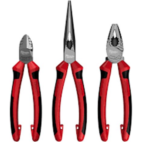 Milwaukee Set de 3 Alicates Grises Ergonómicos (1/2)