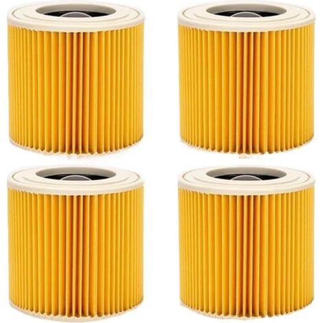 Filiyano-Cartouche filtrante de rechange. Compatible avec les aspirateurs eau et poussière Kärcher séries WD1, WD2, WD3, MV2 et MV3 (4 pièces). (1/5)