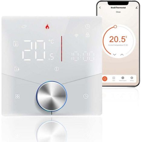 Thermostat intelligent WiFi programmable hebdomadaire avec commande vocale – Écran numérique tactile, compatible Alexa/Google Assistant (1/4)