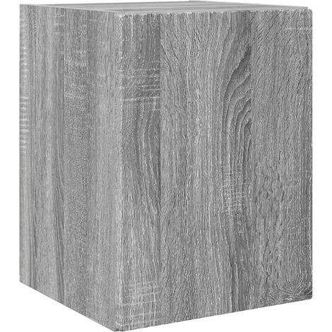 Mobile TV da parete moderno 30 x 31 x 40 cm con pratico spazio portaoggetti in legno multistrato grigio sonoma 020054946