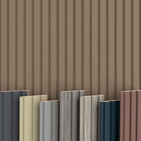 BEATS Lamellen 2,75m HEXIM MDF Holz Lamellenwand Wandverkleidung Lamellenpaneele Wand Paneele stoßfest: Set (58cm breit), Pure Wood