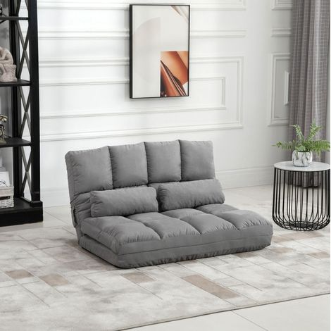 Canapé convertible Bodensessel aus Schaumstoff Grau, 3-fach verstellbar, 102x73x60 cm (1/3)