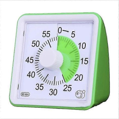 Minuteur analogique visuel Pxcl, compte à rebours silencieux, outil de gestion du temps pour enfants et adultes (vert) (1/5)