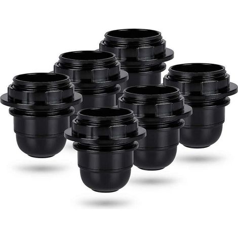 Douille a vis e27 noire - 6x Douille lampe e27 anneau en plastique - Douille ampoule e27 - Support douille ampoule e27 pour pla (1/4)