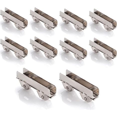 Lot de 10 colliers de serrage de roue de porte coulissante en acier inoxydable pour porte coulissante de vitrine de 8 mm d'épaisseur, largeur fendue de 8 mm