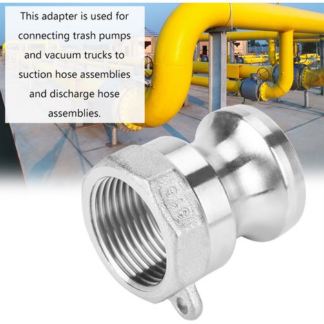 Adaptateur de pompe à déchets en acier inoxydable DN20 3/4" A, raccord mâle à verrouillage par came avec filetage femelle. (1/5)