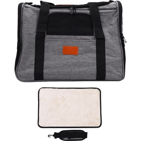 Sac de transport pour chat souple, pliable, respirant et multifonctionnel, idéal pour les voyages (gris) (1/5)