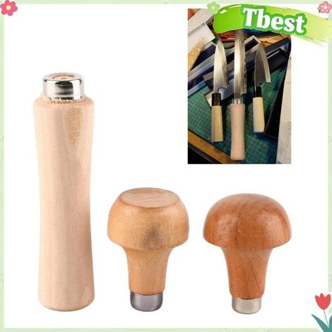 Tbest Poignée de lime de coupe Ensemble de 3 Poignées de Lime à Découper en Bois, Poignées Ergonomiques en Bois montres outils (1/5)