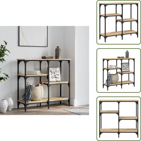 The Living Store Konsolentisch Sonoma-Eiche 80 x 29 x 75 cm Holzwerkstoff - Flur Tisch (1/5)