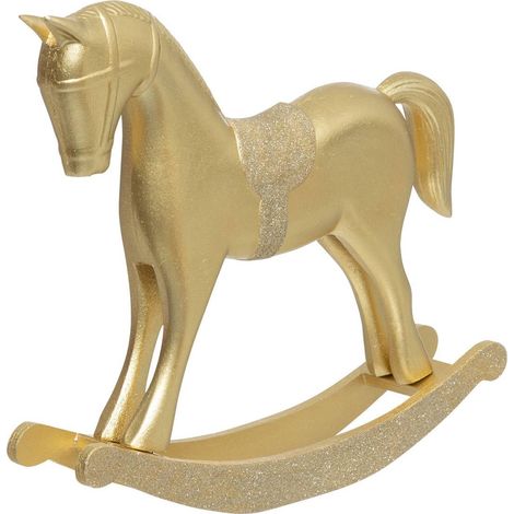 Cavallo di legno dorato 32 cm - Feeric lights & christmas