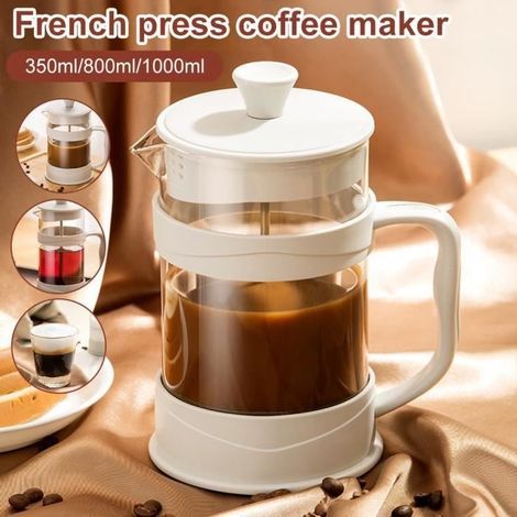 (Blanc)Cafetière à Piston - 350ML - BLANC (1/4)