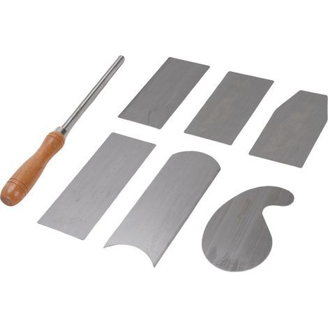 Set mit 6 mehrteiligen Ziehklingen aus Manganstahl mit Polieraufsatz für Holzbearbeitungsprojekte (1/5)