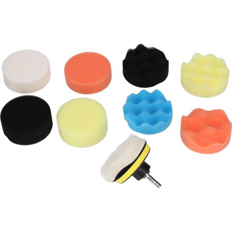 Ortviai Lot de 11 tampons de polissage en mousse pour perceuse – 3 pouces, idéal pour cire, scellement et brillance automobile (1/5)