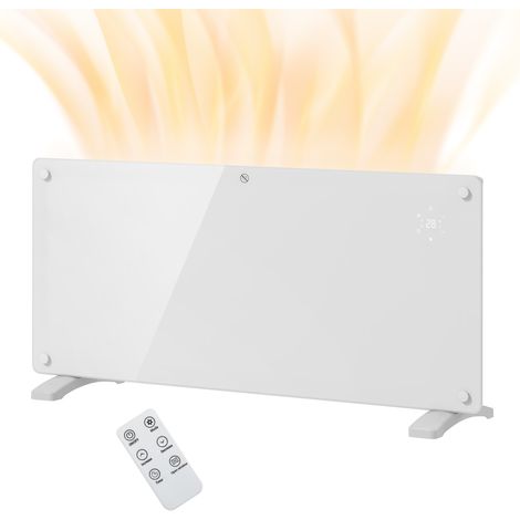 HOMCOM Riscaldatore 2000W Temperatura Regolabile con Timer e Telecomando Bianco (1/5)