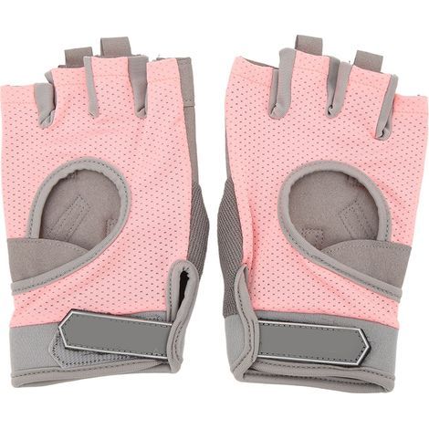 Gants d'entraînement femme mi-doigts anti-dérapants pour musculation, fitness et cyclisme - Noir Taille M (18-20cm) (1/5)