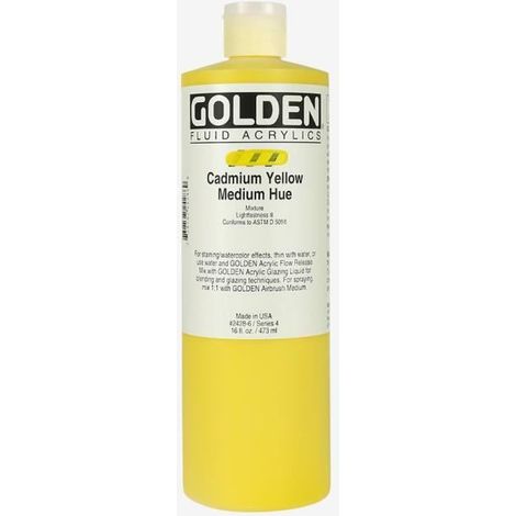 Peinture acrylique - GOLDEN - Cadmium Yellow Medium Hue - 473ml - Haute résistance - Professionnel