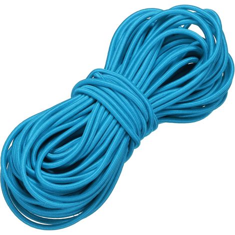Corde élastique de 0,3 cm x 124,7 m en polyester très résistant pour kayak, bâche, bateau, tente, camping, loisirs créatifs, bleu ciel (1/5)