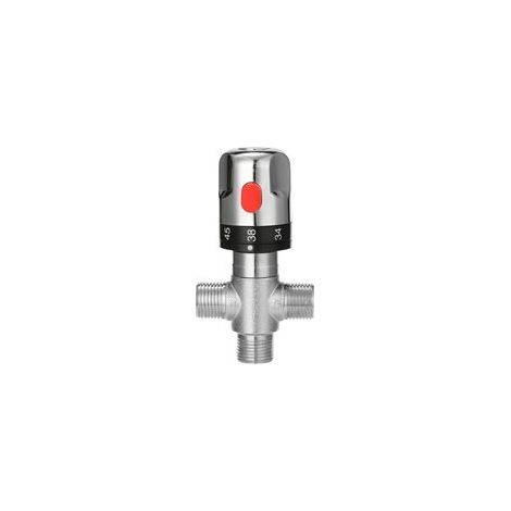 Mitigeur thermostatique de baignoire – Laiton sans plomb – Raccord G 1/2' – Température de sortie 20-50 °C – Graduation en centidrage (1/4)