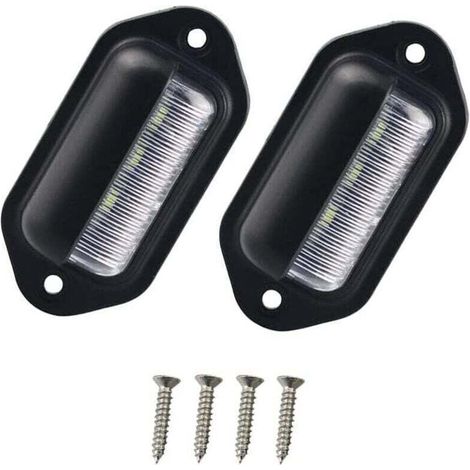 2PCS Eclairage Plaque Moto,Eclairage Plaque Immatriculation,éclairage Plaque Moto,Feu Arriere pour Remorque,Eclairage de Plaque Moto,pour 12V/ 24V Camion Camionnette Remorque Voiture Véhicule (1/4)