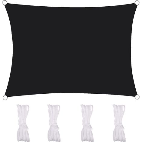 Voile d'ombrage de jardin avec poteaux, protection solaire 95 % anti-UV et imperméable, résistante à l'usure et aux hautes températures, facile à installer (2 x 3 m). (1/5)