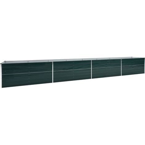 Fioriera rialzata piante fiori giardino acciaio zincato 600 x 80 x 45 cm verde 020001133
