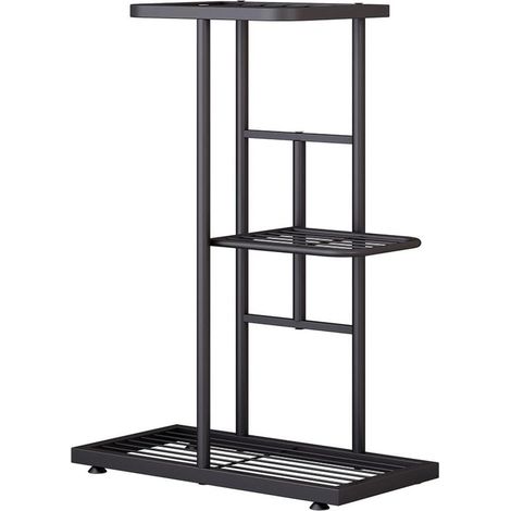 étagère à plantes métallique 6 niveaux support pot fer mobile gris foncé balcon salon jardin terrasse entrée (1/5)