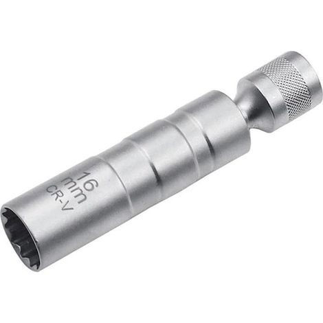 universelle 16-mm-Zündkerzenschlüssel – Extra flache magnetische Stecknuss – Ideal für BMW, Mercedes, VW, schnelle Demontage von versenkten Verteilern (1/5)