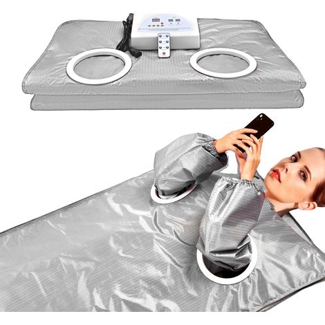 Couverture de sauna portable, chauffage infrarouge lointain, spa de relaxation, Argent (1/2)