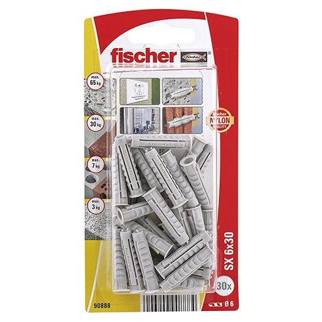 Blister de tacos de nylon SX - FISCHER Medidas: Ø10 x 50 mm (10 uds)