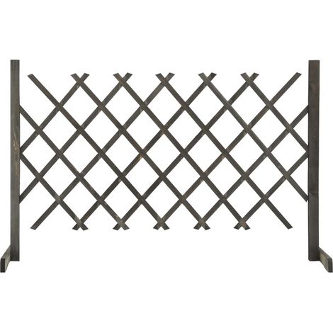 Garten-Rankzaun Grau 120x90 cm Massivholz Tanne