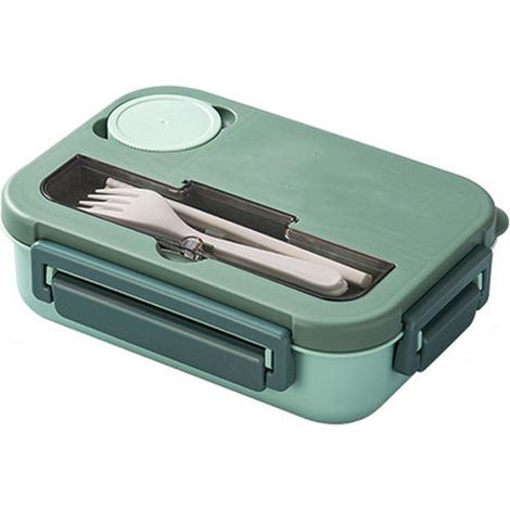 Portapranzo/Scatola per panini 1350 ml 4 scomparti Forchetta/Cucchiaio Scatola per panini per bambini Adatta al microonde Bento box Bento box con posate Isolante a prova di perdite (1/5)
