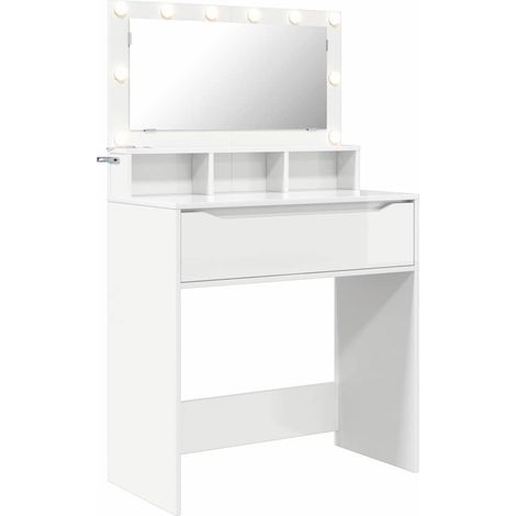 Bedroom Dressing Tables High Gloss White 80 x 39.6 x 135 cm vidaXL