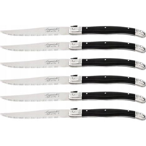 Set di 6 coltelli da bistecca Laguiole in acciaio inossidabile con ceppo in legno n. 4 (1/2)