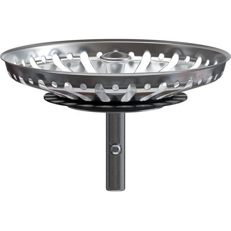 Panier pour Bonde d'Évier de Cuisine 80 mm - Crépine Universelle Acier Inoxydable, Bouchon Panier Pop-Up, Épingles 32 mm