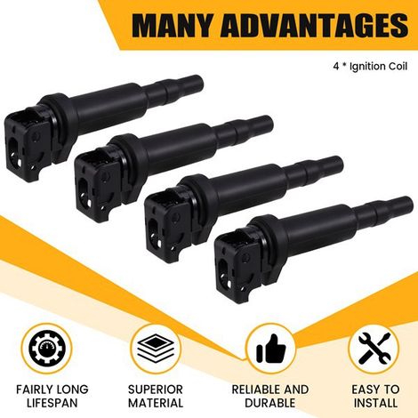 Four ignition coils (0221504467 and 0221504470) are suitable for BMW, MINI, and Peugeot. (1/4)