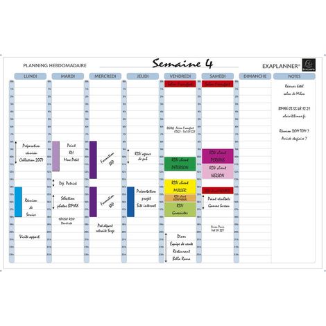 Planning Magnetique Hebdomadaire - Textes en Français (1/2)