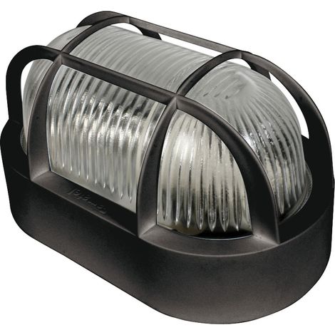 APLIQUE EXTERIOR OVALADO NEGRO. 60 W - EHLIS (1/2)