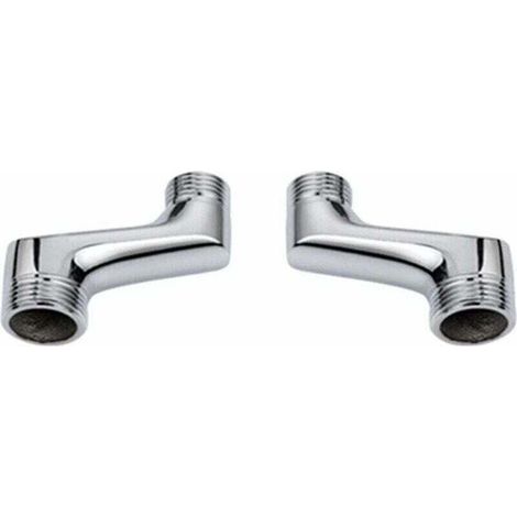 pair Raccord Contre Coudé Douche,Raccord Laiton Coudé RéDucteur,Bras Pivotant RéGlable,Raccord Mural Contre Coudé,Raccord Excentré 1/2 3/4,Chrome A