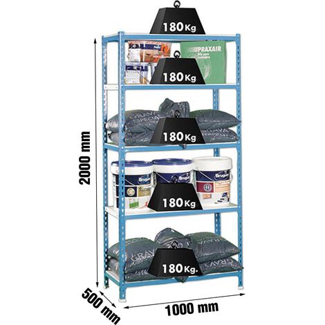 Simonrack Metallregal in Blau und Weiß, robust