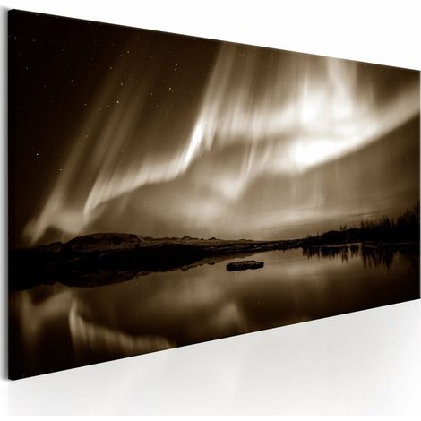 Tableau lac en sépia - 135 x 45 cm (1/4)