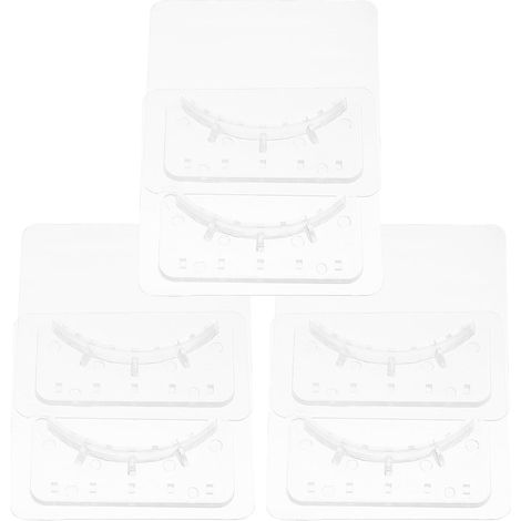 SHINEOFI Lot de 6 supports adhésifs pour tringle à rideau de douche, fixations murales en plastique, design arrondi pour salle de bain (1/5)