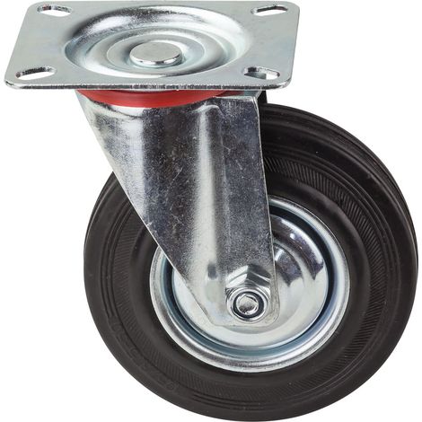 Transportrolle Lenkrolle Vollgummi-Rad d=125 mm bis 100 kg Gummirolle Bockrolle (1/3)
