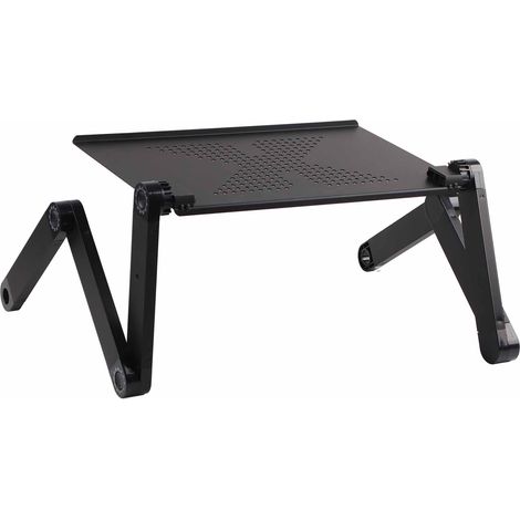 Support portable pour ordinateur portable avec plateau de table et porte-souris intégré, noir, pour canapé ou lit. (1/5)
