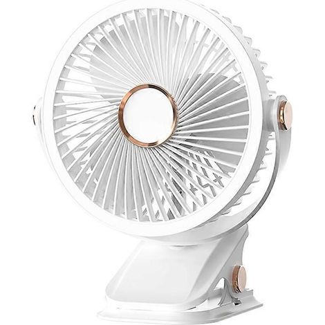 USB rechargeable ventilateur dormitory à clip type portable mini de bureau 360 degree rotation réglable avec LED lampe A (1/5)